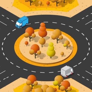 Lifestyle crossroads illustration of the city block with people, houses and streets. Conceptual drawing isometric style vector.. Lifestyle crossroads illustration of the city block with people