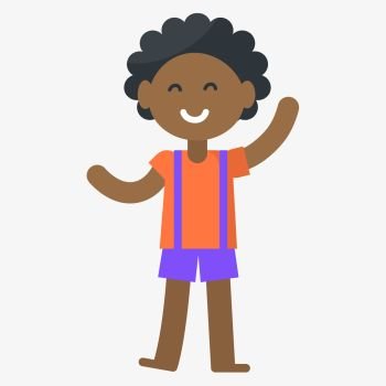 Smiling boy isolated vector illustration on white background. Afro-american kid celebrates international day of the african child. Smiling Boy Isolated Vector Illustration on White