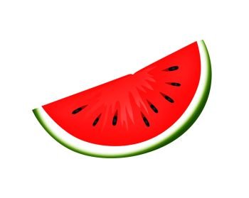 Fresh juicy watermelon slice. Delicious organic berry with small black seeds. Healthy natural food that gets ripe only in summer vector illustration.. Fresh Juicy Watermelon Slice Isolated Illustration