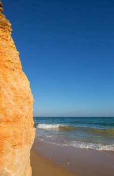 beautiful beach at Albufeira, Algarve, the south of portugal