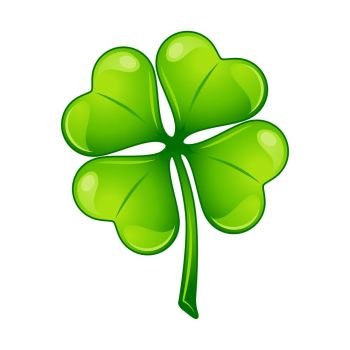 Saint Patricks Day illustration. Irish four leaf clover. Festive national icon.. Saint Patricks Day illustration. Irish four leaf clover.