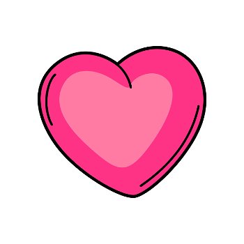 Illustration of cartoon heart. Fashion symbol in modern comic style.. Illustration of cartoon heart.