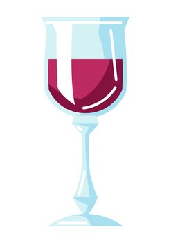 Illustration of glass goblet with red wine. Icon for bars and restaurants. Abstract stylized image.. Illustration of glass goblet with red wine. Icon for bars and restaurants.