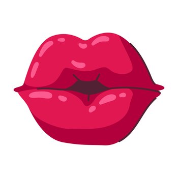 Happy Valentine Day illustration of lips. Holiday romantic image and love symbol.. Happy Valentine Day illustration of lips. Holiday romantic and love symbol.