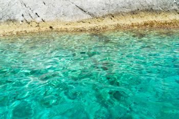 Beautiful clear water and rocks background of Zakinthos island, Greece. Beautiful water of Zakinthos island