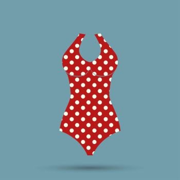 Top polka dot summer mode, swimsuit of pink color with print of dots, summer mode and fashion for women