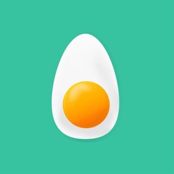 Fried egg. Fried egg flat icon. Fried egg closeup