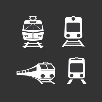 Set of trains isolated vector icons
