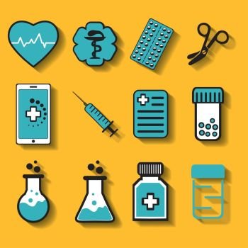 Healthcare and medicine icons set
