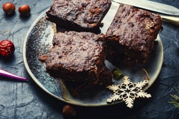 Panforte, tasty Christmas pie made from dried fruits and nuts. Panforte is an Italian Christmas cake.. Panforte is a traditional Italian Christmas delicacy.
