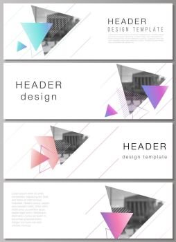 The minimalistic vector illustration of the editable layout of headers, banner design templates. Colorful polygonal background with triangles with modern memphis pattern. The minimalistic vector illustration of the editable layout of headers, banner design templates. Colorful polygonal background with triangles with modern memphis pattern.