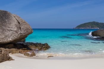 Similan Islands white sand beach and turquoise blue sea Thailand.. Similan Islands white sand beach and turquoise blue sea Thailand