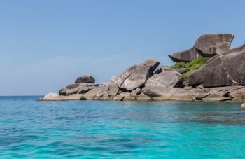 Similan Islands Rock and turquoise blue sea Thailand.. Similan Islands Rock and turquoise blue sea Thailand