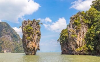 Slate rock Khao Phing Kan island in Thailand.. Slate rock Khao Phing Kan island in Thailand
