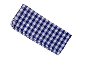 Kitchen towel blue white isolated as Cut.. Kitchen towel blue white isolated as Cut