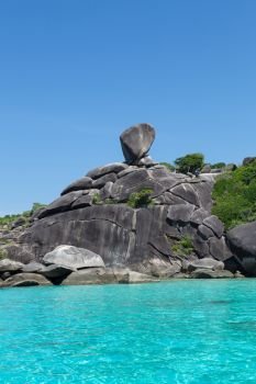 Similan Islands with rocks and turquoise sea.. Similan Islands with rocks and turquoise sea