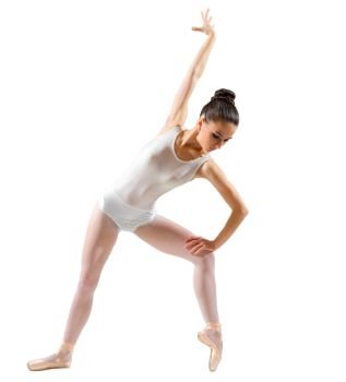 Young ballerina isolated on white