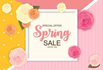 Spring Sale Cute Background with Flowers. Vector Illustration EPS10. Spring Sale Cute Background with Flowers. Vector Illustration