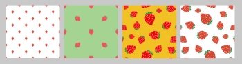 Simple Sweet Strawberry Seamless Pattern Background set. Vector Illustration EPS10. Simple Sweet Strawberry Seamless Pattern Background set. Vector Illustration