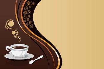 A vector illustration of coffee mug background with copyspace