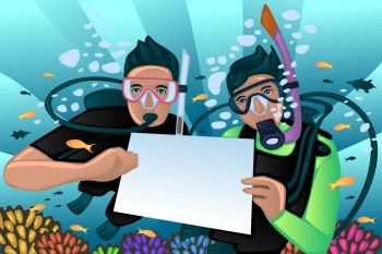 A vector illustration of snorkeling poster