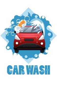 A vector illustration of car wash poster design