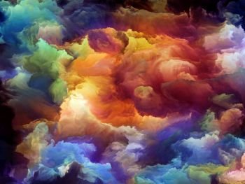 Color Texture series. Backdrop composed of digital paint and fractal clouds and suitable for use in the projects on dynamic backgrounds and dimensional backdrops