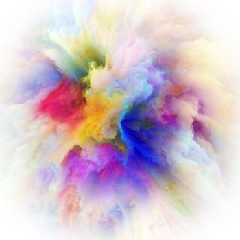 Color Emotion series. Background composition of  color explosion on the subject of imagination, creativity art and design