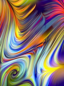 Abstract Color. Liquid Screen series. Graphic composition of vibrant flow of hues and gradients  for subject of art, design and technology