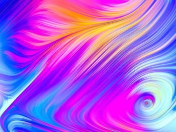 Swirling colorful paint on subject of motion and design. Perfume of Color series.