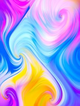 Paint In Motion. Visual Perfume series. Interplay of vibrant flow of hues and gradients related to art, design and technology