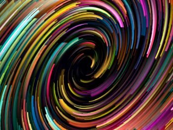 Color Spin series. Rainbow swirl background on the subject of color and motion