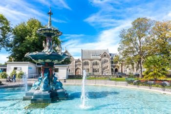 Fountain at Botanical Gardens, Christchurch, New Zealand