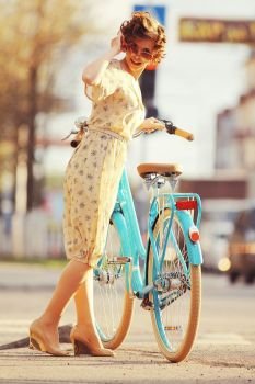 happy girl bike summer
