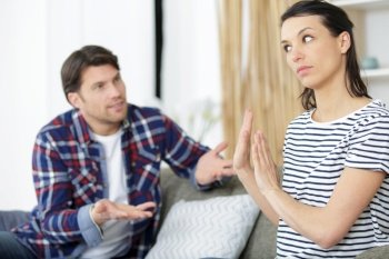 couple arguing about money at home problems in relationship