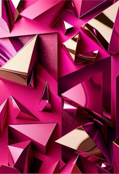 Colorful geometric abstract background, gold and magenta shades of color. Colorful vintage organic bacground