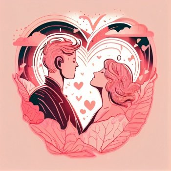 Hand Drawn Love Illustrated Concept Illustration AI Generative
