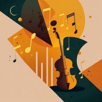 Abstract Music Background. Illustration Generative AI