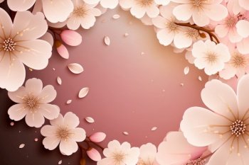 Sakura flower background. Illustration Generative AI