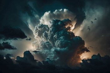 Stormy Cloud Nature Backdrop Illustration Generative AI