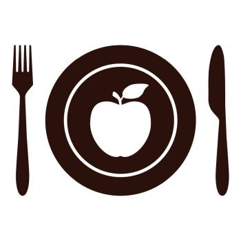 Apple and cutlery