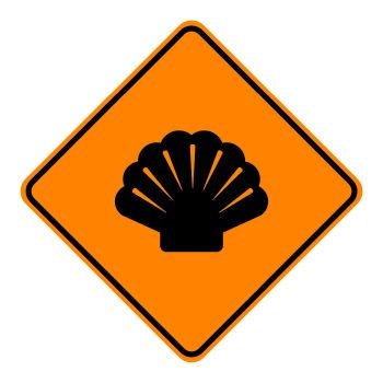 Shell and road sign