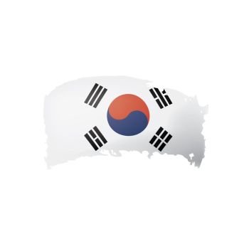 South Korean flag, vector illustration on a white background. South Korean flag, vector illustration on a white background.