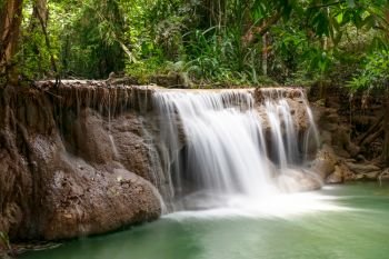 Fresh waterfall in rainforest at National Park, Thailand.. waterfall in rainforest 