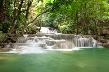 Fresh waterfall in rainforest at National Park, Thailand.. waterfall in rainforest 