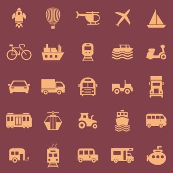 Vehicle color icons on red background, stock vector