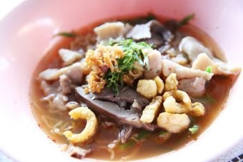 Thai food Tom yum noodle in Thai style