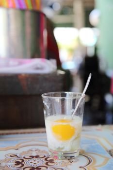 Soft boiled egg local thai food