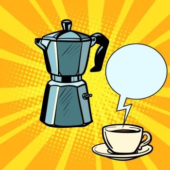electric coffee pot and Cup. Pop art retro vector illustration vintage kitsch. electric coffee pot and Cup