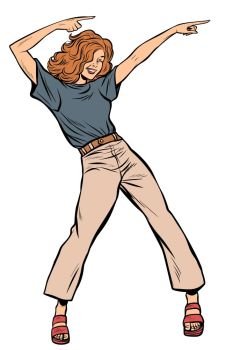 modern woman dancing. disco music elegant pants. Pop art retro vector illustration vintage kitsch. modern woman dancing. disco music elegant pants